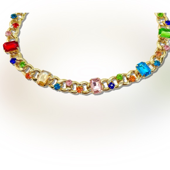 Rhinestone Cuban Link Necklace - Picture 5 of 8